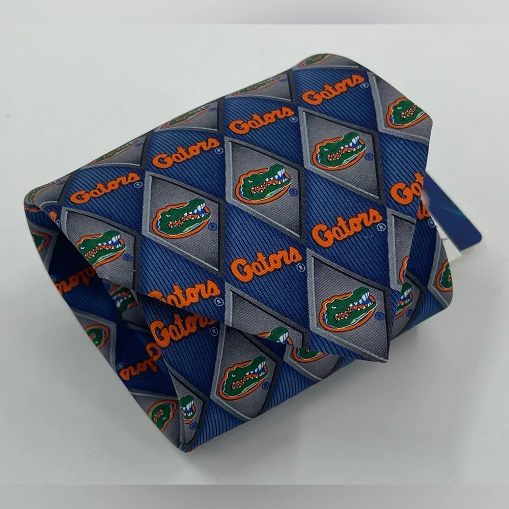 Florida Gators Silk Tie University Florida Diamond Blue Gray Orange Larson NWT